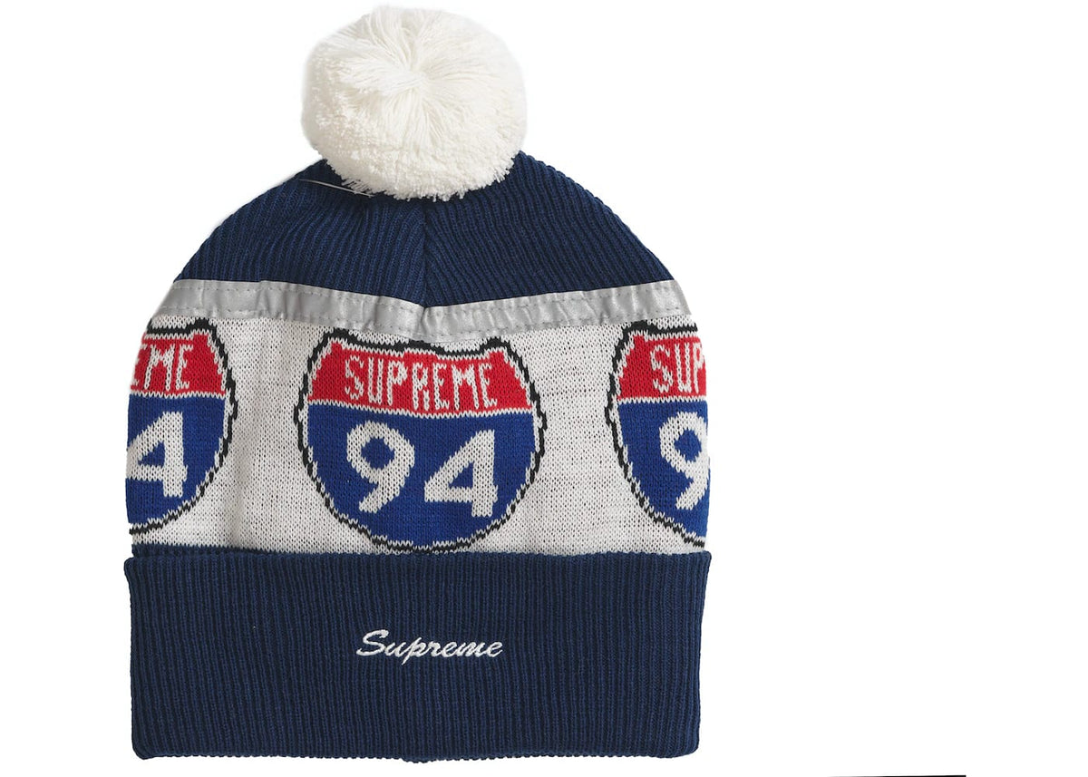 Supreme Interstate Reflective Beanie Dark Blue – Blesssed