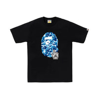 Bape Blue ABC Camo Ape Head Online Exclusive Tee Black