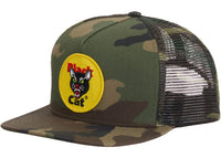 Supreme Black Cat Mesh Back 5-Panel Woodland Camo