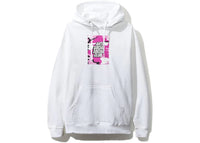 Anti Social Social Club Pink Box Logo Hoodie White