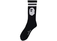 BAPE Ape Head Line Socks Navy/Red