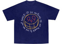 Juice Wrld x The Weeknd Smile Tee Blue