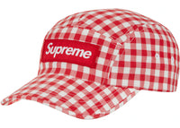 Supreme Gingham Camp Cap Red