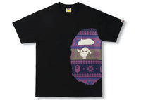 BAPE Snow Pattern Side Big Ape Head Tee Black/Purple