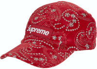 Supreme Velvet Paisley Camp Cap Red