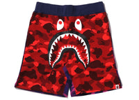 BAPE Crazy Camo Shark Sweat Shorts Red