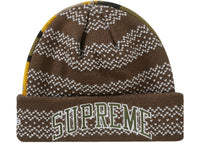 Supreme New Era Split Beanie Brown