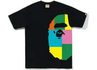 BAPE Color Block Side Big Ape Head Tee White Multi