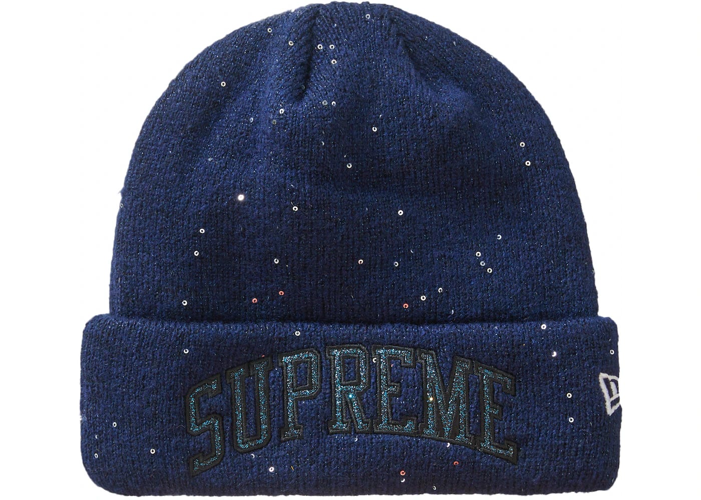 Supreme New Era Metallic Arc Beanie Navy – Blesssed